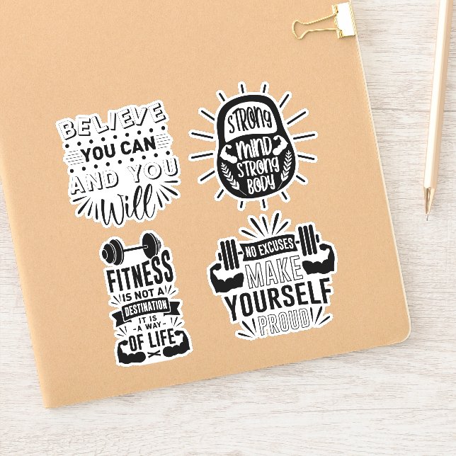 Adesivo Motivação do Conjunto de malhações do Gym Set (Notebook)