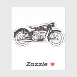 Adesivo Moto clássico preto e branco - PEQUENO