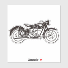 Adesivo Moto clássico preto e branco - PEQUENO