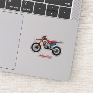 Adesivo Moto de terra vermelha