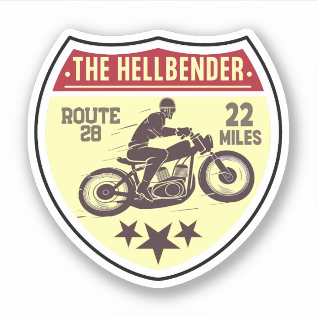 Adesivo Moto Hellbender Route 28 da Carolina do Norte (Frente)