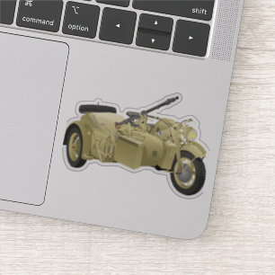 Adesivo Motocicleta alemã WW2 com carro lateral