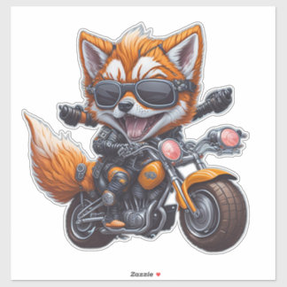 Adesivo Motocicleta de Raposa Sorridente Bonita