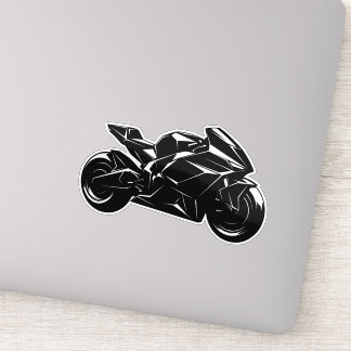 Adesivo Motocicleta Futurista Vetor Preto Branco