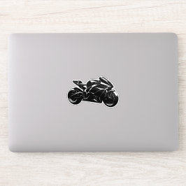 Adesivo Motocicleta Futurista Vetor Preto Branco