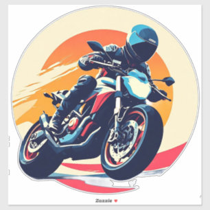 Adesivo Motociclista Correndo