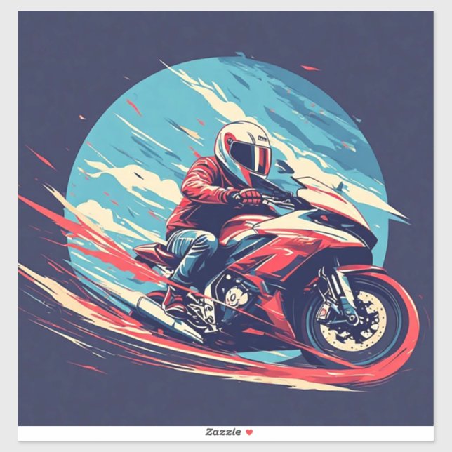 Adesivo Motociclista Correndo (Folha)
