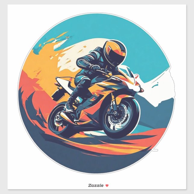 Adesivo Motociclista Correndo (Folha)
