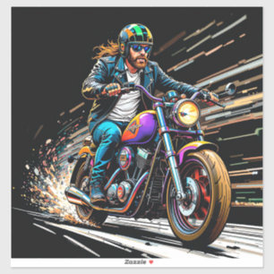 Adesivo Motociclista Correndo
