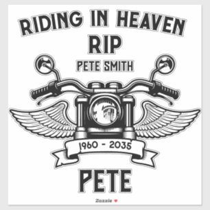 Adesivo Motociclista em Memória Funeral de Motociclista