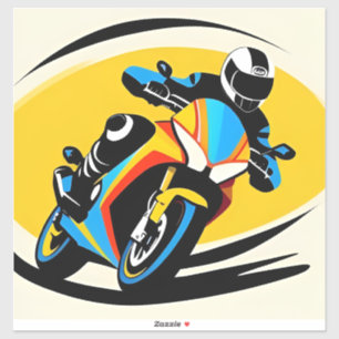 Adesivo Motociclista Navegando Curva Intensa com Energia
