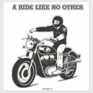 Adesivo Motociclista pilotando motocicleta clássica