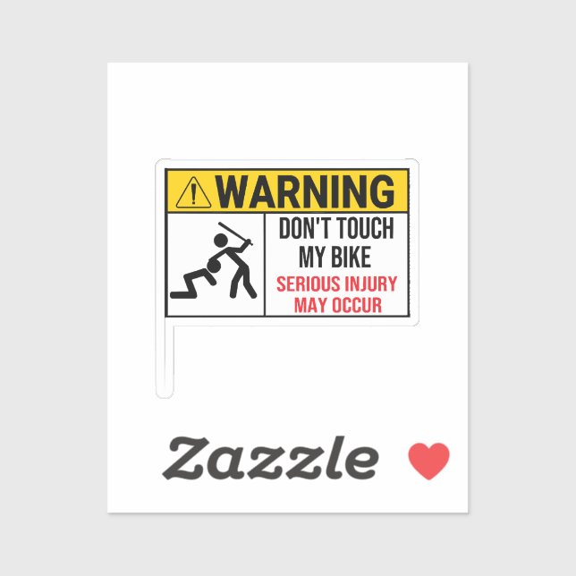 Adesivo Motociclo Não Toque Meu Aviso de Bike Não Toque (Folha)