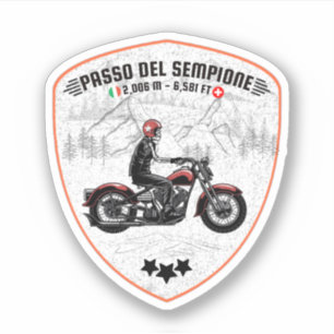 Adesivo Motografia Passo del Sempione italian swiss Mounta
