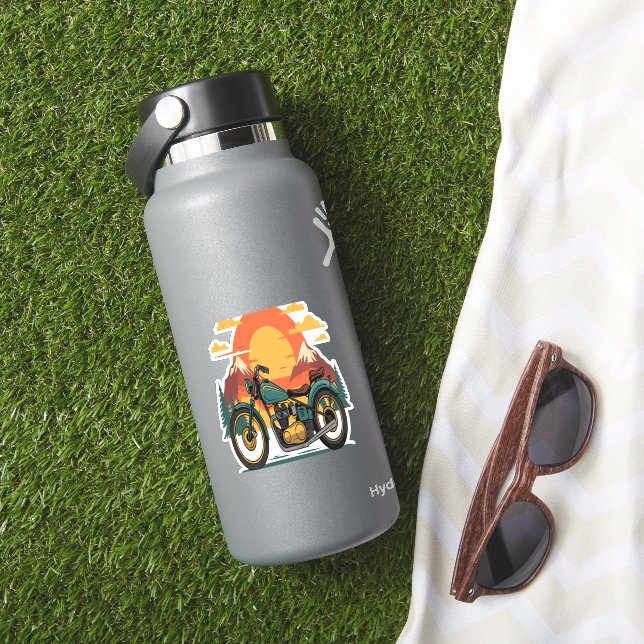Adesivo Motomotocicleta Retro Vintage Sunset (HydroFlask Insitu)