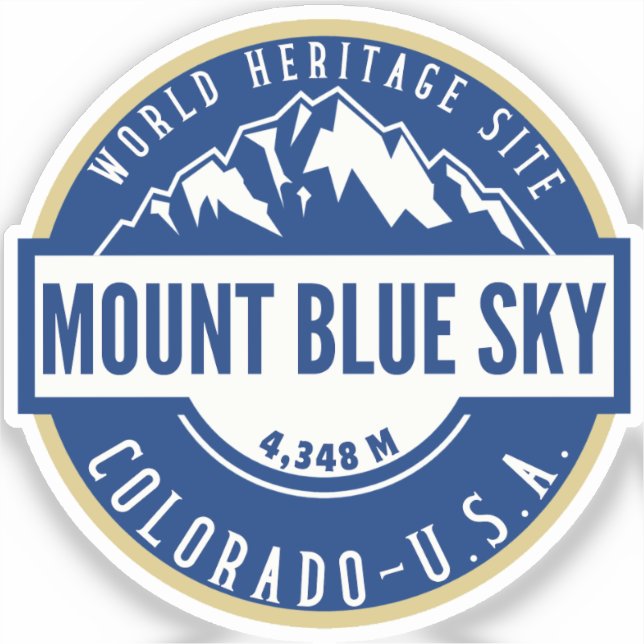 Adesivo Mount Blue Sky Colorado Elev 4348 m (Frente)