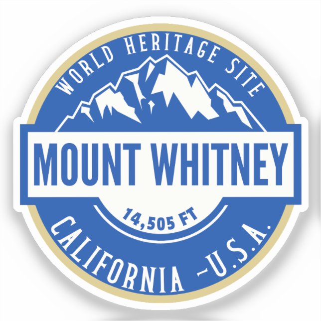 Adesivo Mount Whitney California Mountain Logo (Frente)
