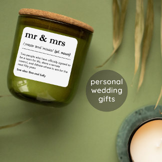 Adesivo Mr and Mrs Personalized Wedding Gift Tag