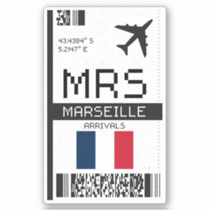 Adesivo MRS. Marselha, França Borboing Pass - Aeroporto