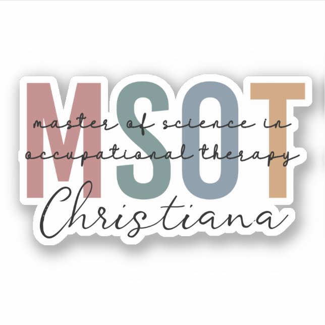 Adesivo MSOT Mestre em Terapia Ocupacional (Frente)