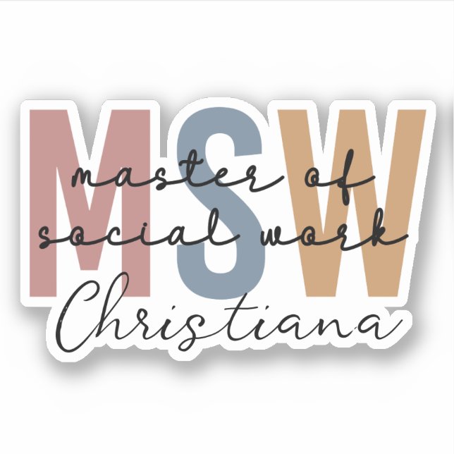 Adesivo MSW Mestre Personalizado do Programa de Trabalho S (Frente)