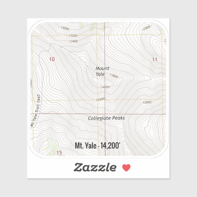 Adesivo Mt. Yale Colorado Fourteener (Folha)