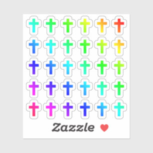 Adesivo Muitas Formas Minúsculas De Cruz Arco-Íris Color