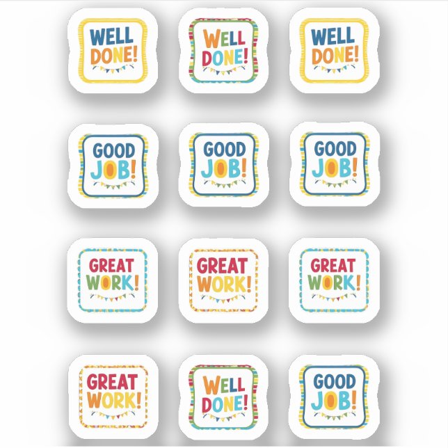 Adesivo Muito bem feito, ótimo trabalho, bom trabalho (Frente)