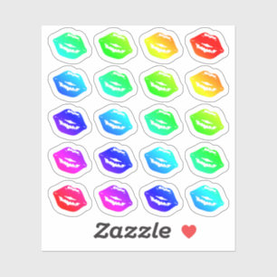 Adesivo Muitos Lábios Coloridos Pequenos Formas De Kisses