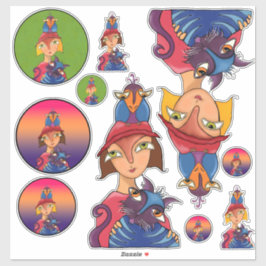 Adesivo Muitos, Muitos Pássaros, Gatos Senhoras