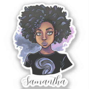 Adesivo Mulher Afro-Americana Personalizada