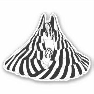 Adesivo Mulher Anjo Guardiã com a pequena Arte