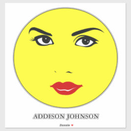 Adesivo Mulher bonito Glamourous Chic Yellow Smile Name 14