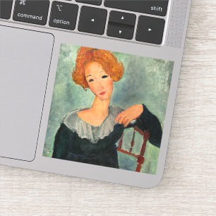 Adesivo Mulher com Cabelo Vermelho, 1917, por Amedeo Modig