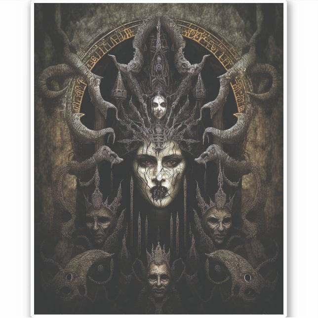 Adesivo Mulher Demon Monster Horror Art (Frente)