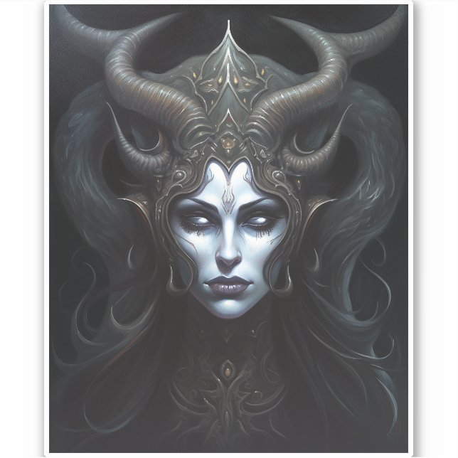 Adesivo Mulher demônio: Rainha Dark Fantasy Art (Frente)