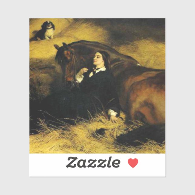 Adesivo Mulher e Cavalo (Folha)