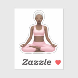 Adesivo Mulher Meditante Emoji - Arte Canja Yoga