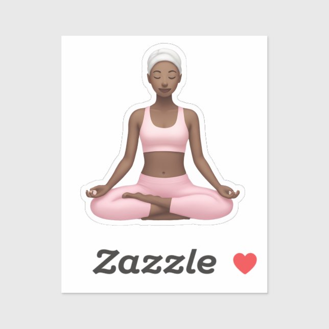 Adesivo Mulher Meditante Emoji - Arte Canja Yoga (Folha)