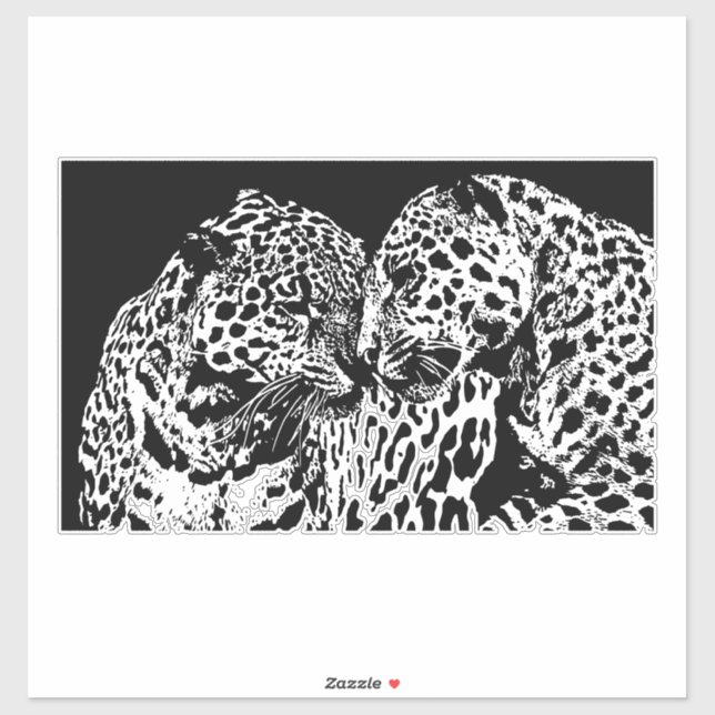 Adesivo Mulheres do sexo masculino leopardo matam Abstrato (Folha)