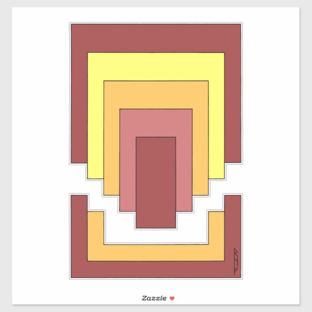 Adesivo Multicor do Abstrato retângulo (estilo 70s) (Folha)