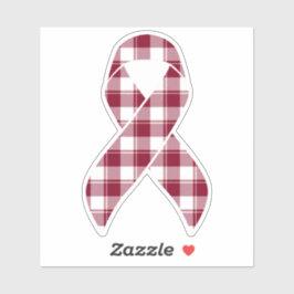 Adesivo Multiple Myeloma Cancer Awareness Plaid Burgundy