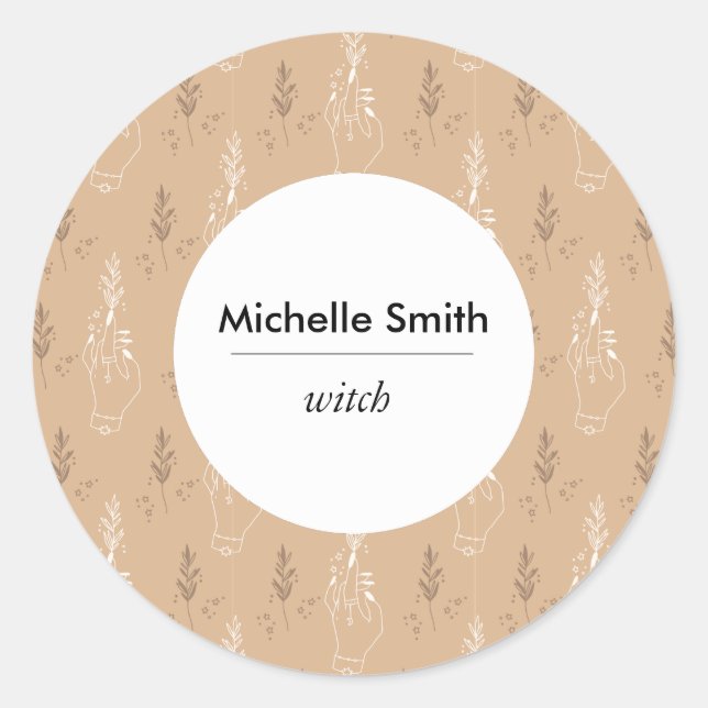 Adesivo multistico boêmico clássico redondo person (Frente)