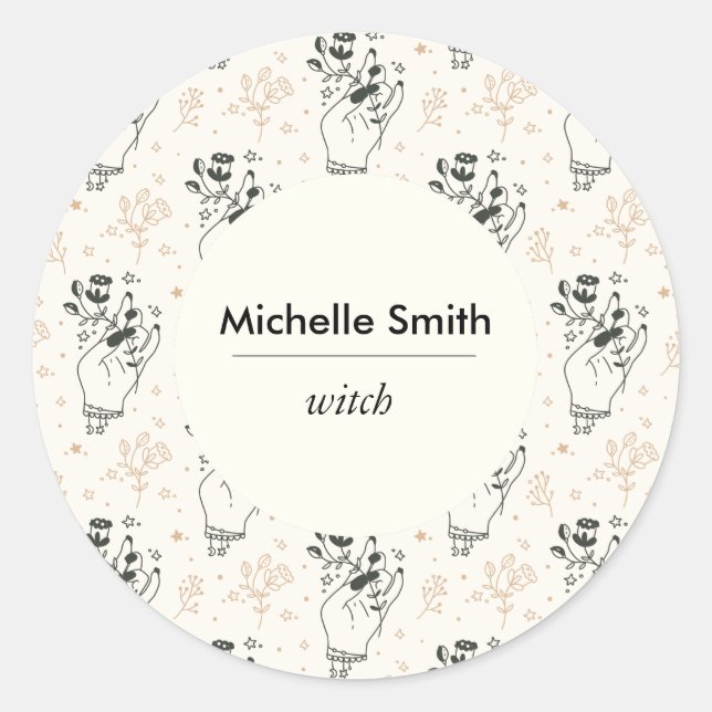 Adesivo multistico boêmico clássico redondo person (Frente)