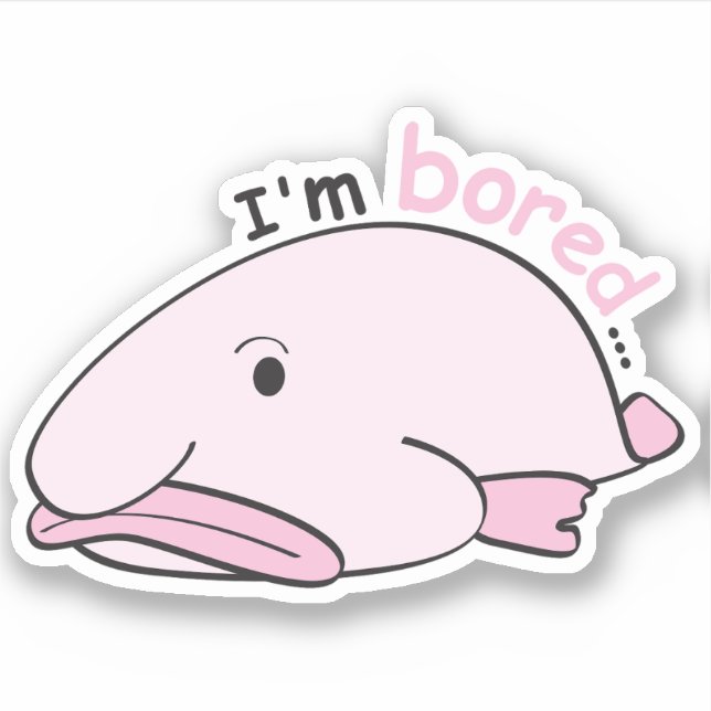 Adesivo Mundo de Peixes - Estou entediado (Frente)