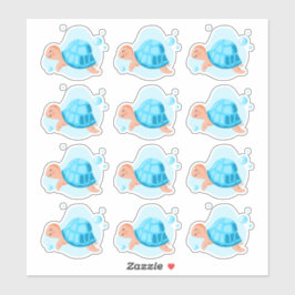 Adesivo Mundo subaquático. Vida no oceano. Mar ​ ​ tartaru