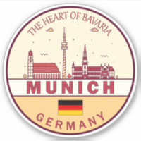 Munich Germany City Skyline Emblem