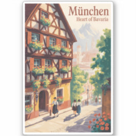 Adesivo Munique Alemanha Baviera Ilustração Viagem Arte