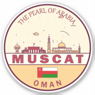 Adesivo Muscat Oman City Skyline Emblem