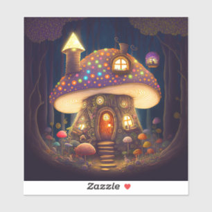 Adesivo Mushroom House Fantasy Art